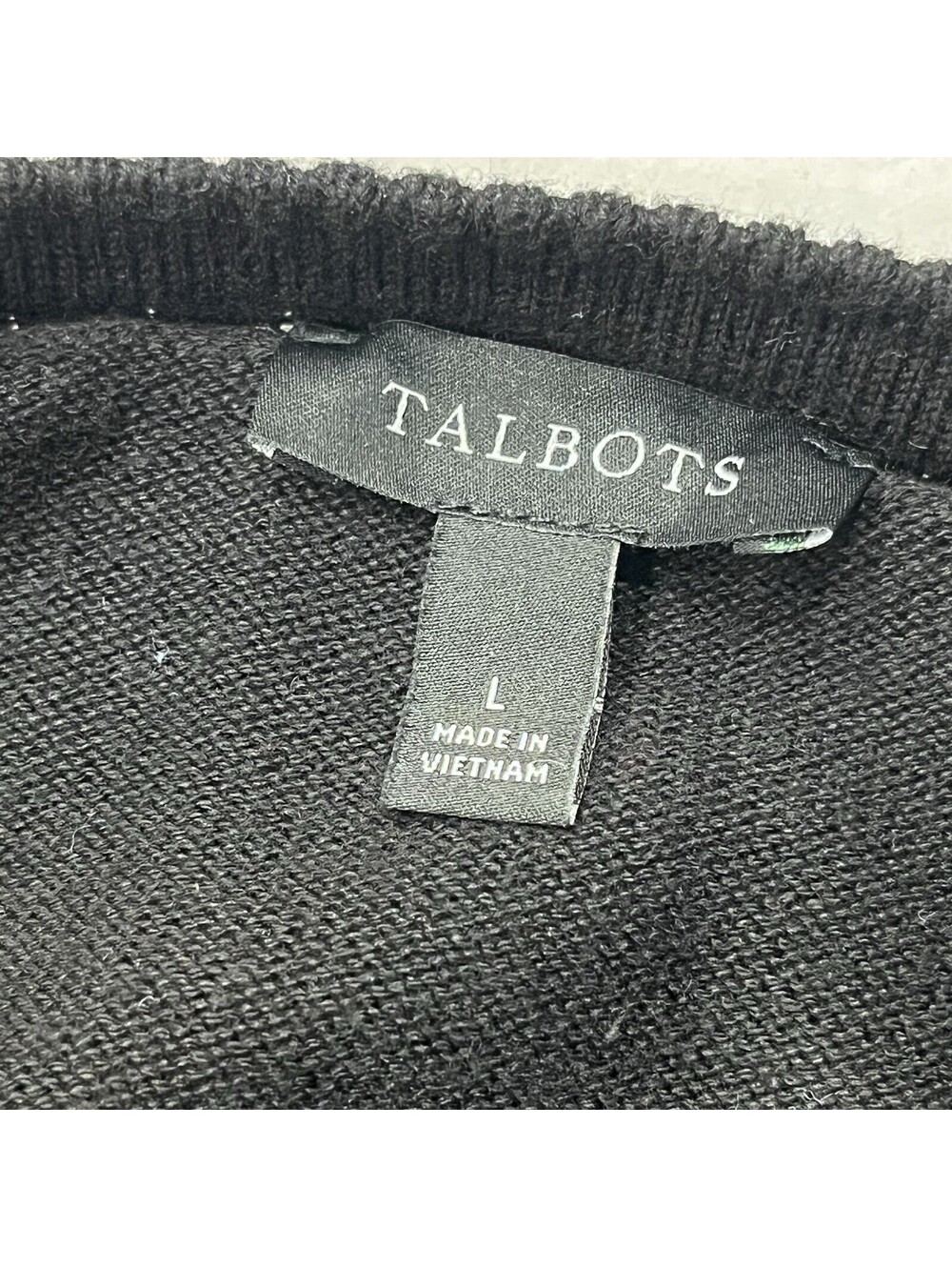 Talbots Women Large Black Open Front Cardigan Cotton Modal Cropped Quiet Luxury - Picture 8 of 9